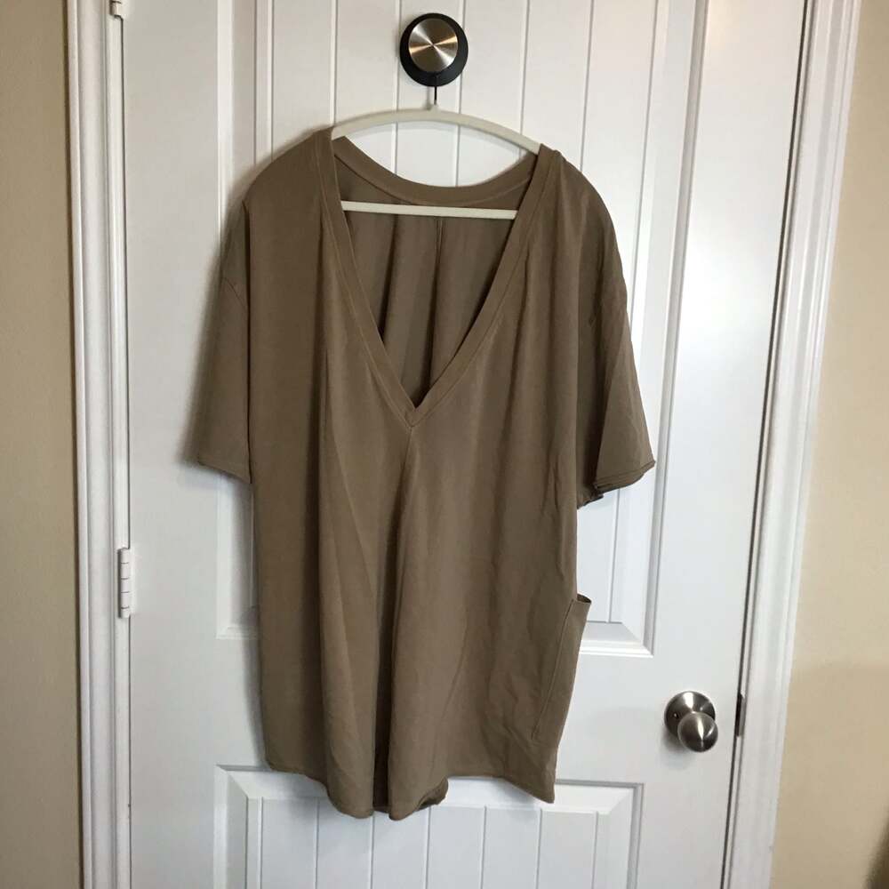 FP Movement Hot Shot Tee Romper Mocha Latte Large boho Summer - Picture 2 of 11